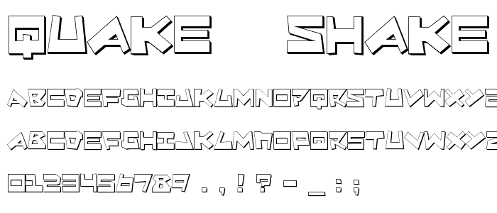 Quake & Shake 3D font